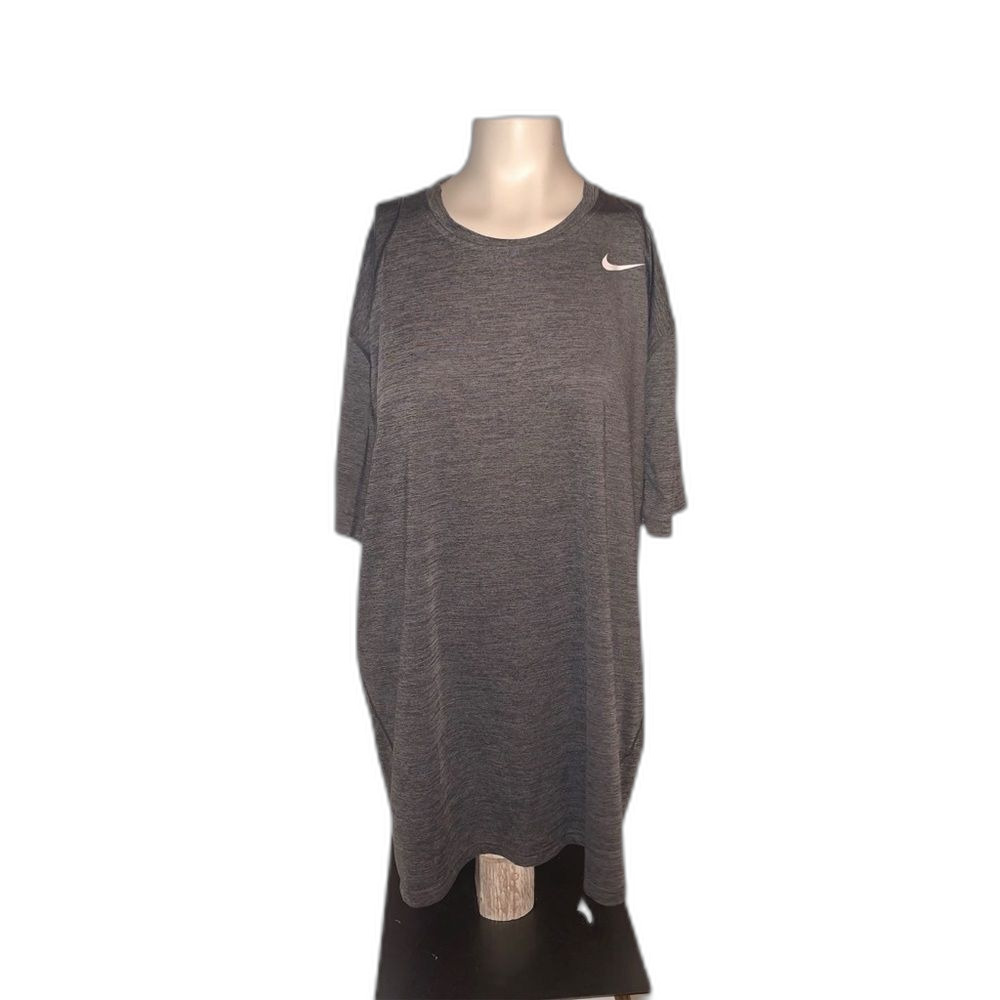 Nike Pro Mens Dri-Fit Fitted Short Sleeve Round Neck T-shirt Top Grey Size XXL